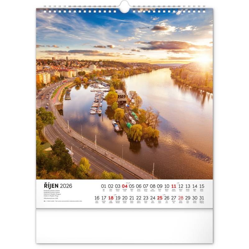 NOTIQUE Nástěnný kalendář Vodní království CZ 2026, 30 x 34 cm NOTIQUE Nástěnný kalendář Vodní království CZ 2026, 30 x 34 cm