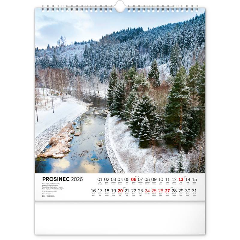 NOTIQUE Nástěnný kalendář Vodní království CZ 2026, 30 x 34 cm NOTIQUE Nástěnný kalendář Vodní království CZ 2026, 30 x 34 cm