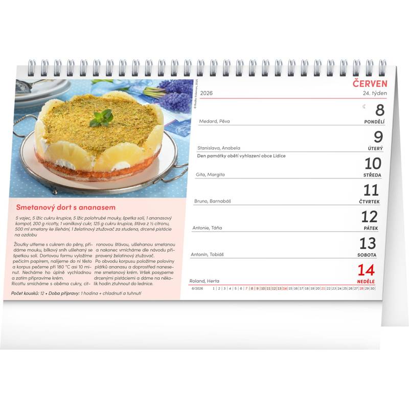 NOTIQUE Stolní kalendář Sladké recepty CZ 2026, 23,1 x 14,5 cm NOTIQUE Stolní kalendář Sladké recepty CZ 2026, 23,1 x 14,5 cm