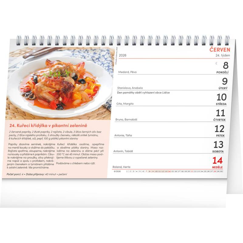 NOTIQUE Stolní kalendář Středomořská kuchyně CZ 2026, 23,1 x 14,5 cm NOTIQUE Stolní kalendář Středomořská kuchyně CZ 2026, 23,1 x 14,5 cm
