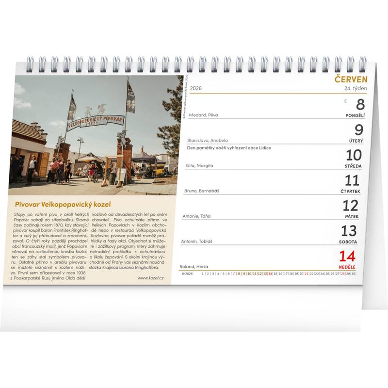 NOTIQUE Stolní kalendář Putování za pivem CZ 2026, 23,1 x 14,5 cm NOTIQUE Stolní kalendář Putování za pivem CZ 2026, 23,1 x 14,5 cm