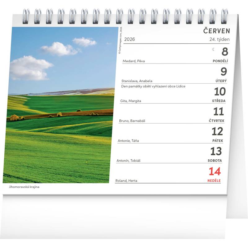 NOTIQUE Stolní kalendář Nejkrásnější místa Čech a Moravy CZ 2026, 16,5 x 13 cm NOTIQUE Stolní kalendář Nejkrásnější místa Čech a Moravy CZ 2026, 16,5 x 13 cm