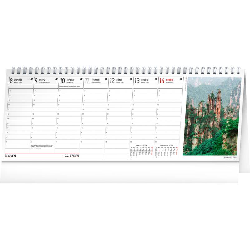 NOTIQUE Stolní kalendář Plánovací daňový s fotografiemi CZ 2026, 33 x 12,5 cm NOTIQUE Stolní kalendář Plánovací daňový s fotografiemi CZ 2026, 33 x 12,5 cm