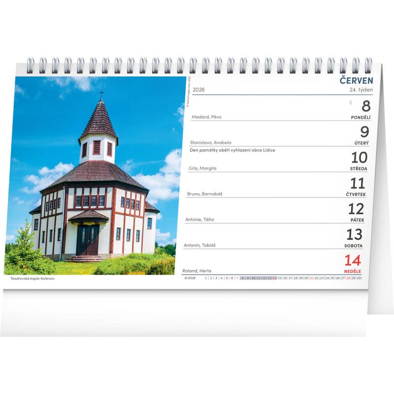 NOTIQUE Stolní kalendář Krásy Čech a Moravy CZ 2026, 23,1 x 14,5 cm NOTIQUE Stolní kalendář Krásy Čech a Moravy CZ 2026, 23,1 x 14,5 cm