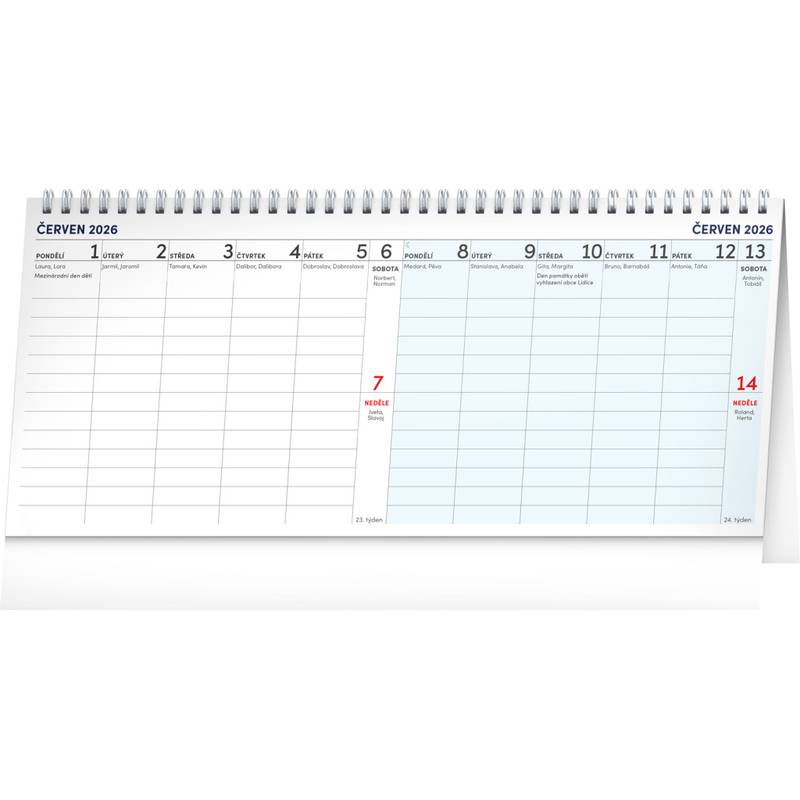 NOTIQUE Stolní kalendář Pracovní CZ 2026 – 14-denní, 33 x 14,5 cm NOTIQUE Stolní kalendář Pracovní CZ 2026 – 14-denní, 33 x 14,5 cm