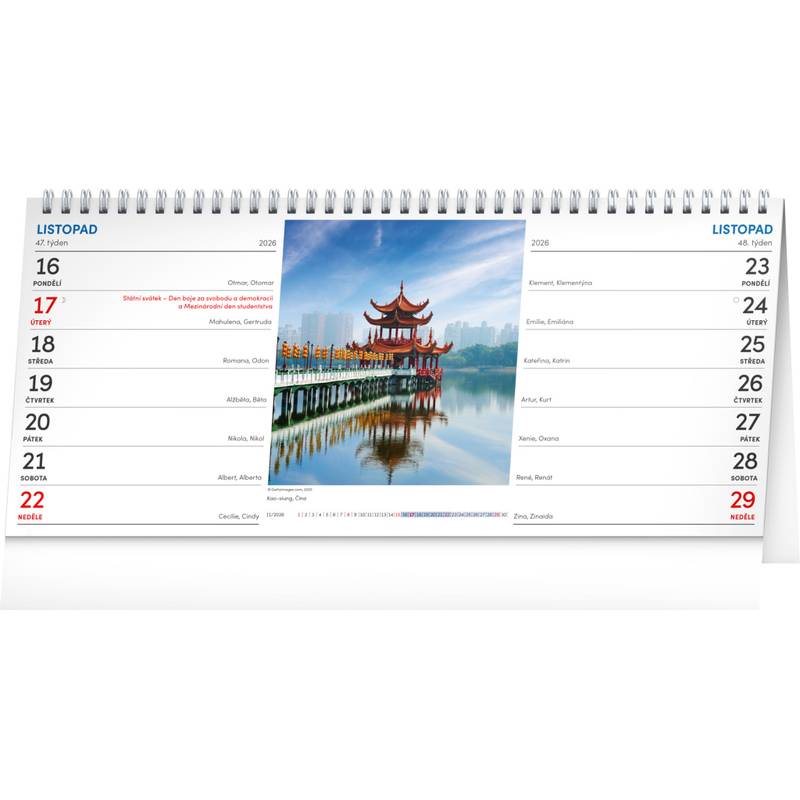 NOTIQUE Stolní kalendář Města CZ 2026 – 14-denní, 33 x 14,5 cm NOTIQUE Stolní kalendář Města CZ 2026 – 14-denní, 33 x 14,5 cm