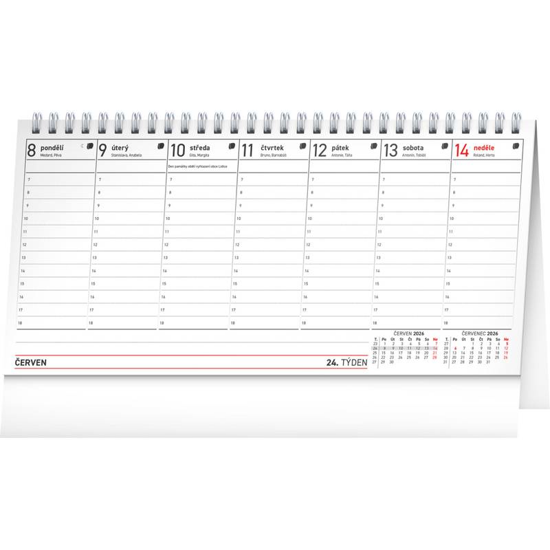 NOTIQUE Stolní kalendář s evropskými svátky CZ 2026 25 x 12,5 cm NOTIQUE Stolní kalendář s evropskými svátky CZ 2026 25 x 12,5 cm