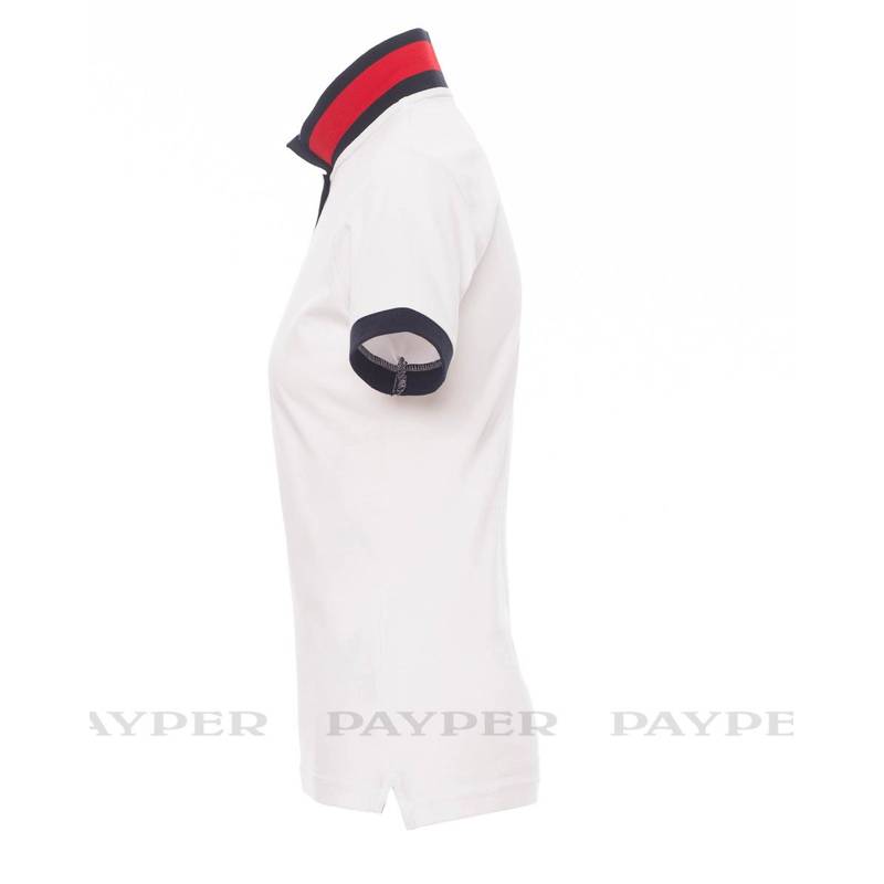 Polo PAYPER MEMPHIS LADY, biela / červená - modrá, XL Polo PAYPER MEMPHIS LADY, biela / červená - modrá, XL