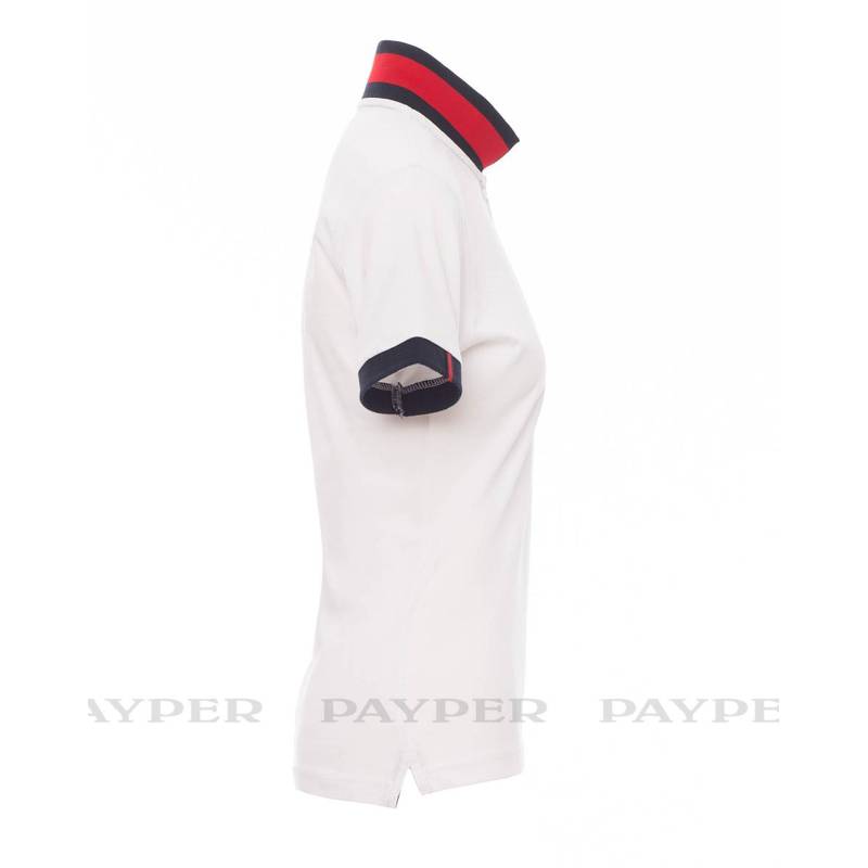 Polo PAYPER MEMPHIS LADY, biela / červená - modrá, XL Polo PAYPER MEMPHIS LADY, biela / červená - modrá, XL