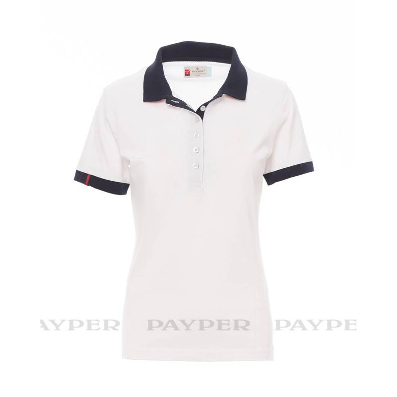 Polo PAYPER MEMPHIS LADY, biela / červená - modrá, XL Polo PAYPER MEMPHIS LADY, biela / červená - modrá, XL