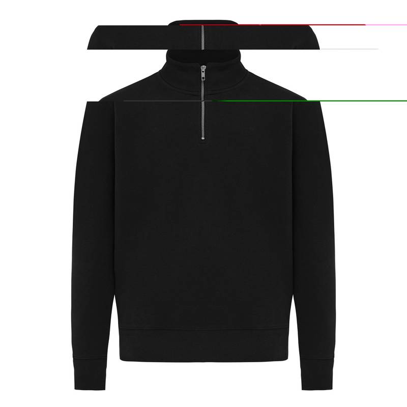 IQONIQ Elgon sveter s krátkym zipsom z recyklovanej bavlny, čierna IQONIQ Elgon sveter s krátkym zipsom z recyklovanej bavlny, čierna