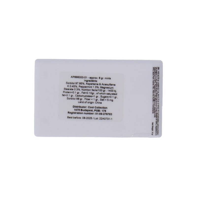 Card krabička s mintovými bonbony Card krabička s mintovými bonbony