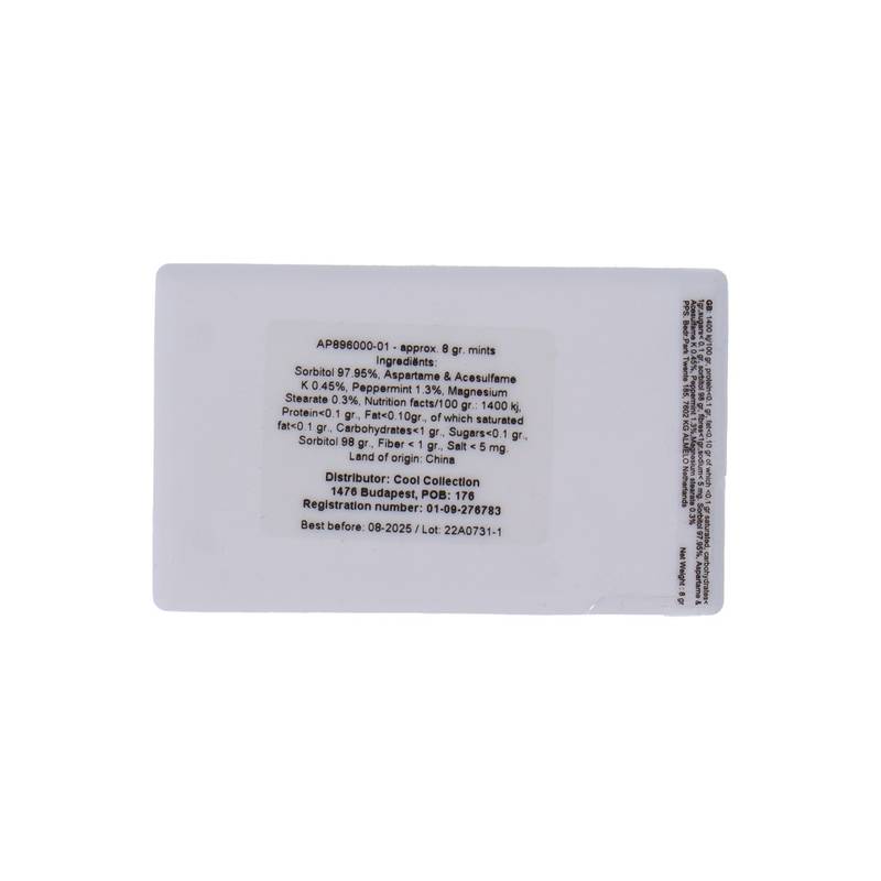 Card krabička s mintovými bonbony Card krabička s mintovými bonbony