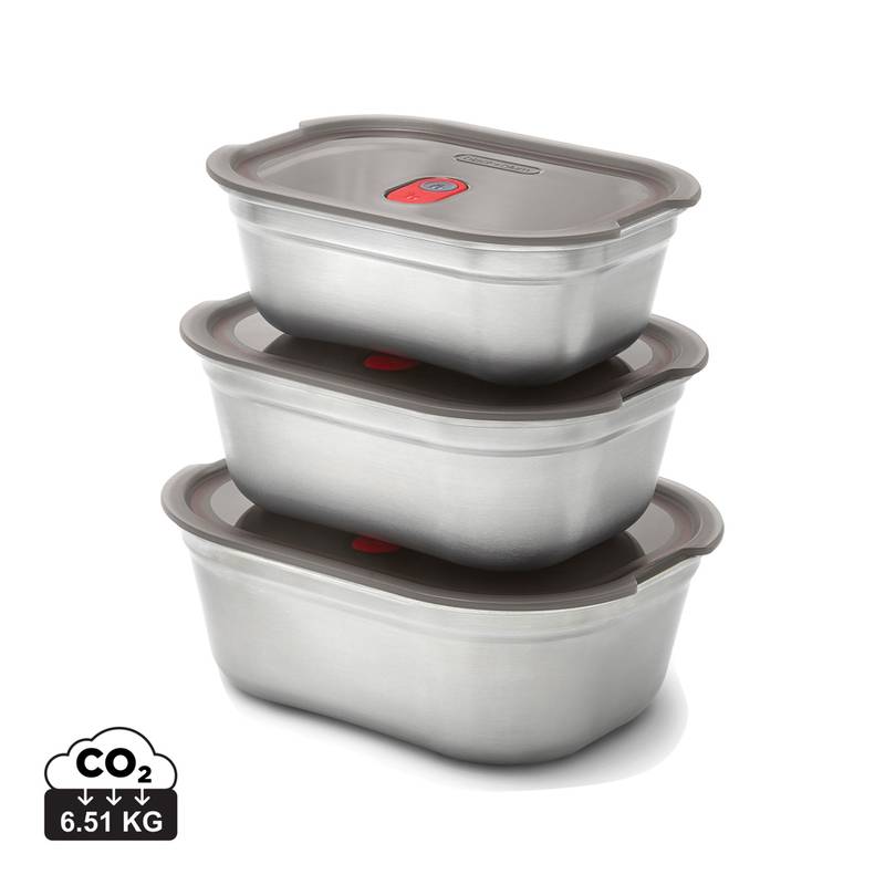 Set 3 škatuliek na jedlo – malá, stredná, veľká Black+Blum, sivá Set 3 škatuliek na jedlo – malá, stredná, veľká Black+Blum, sivá