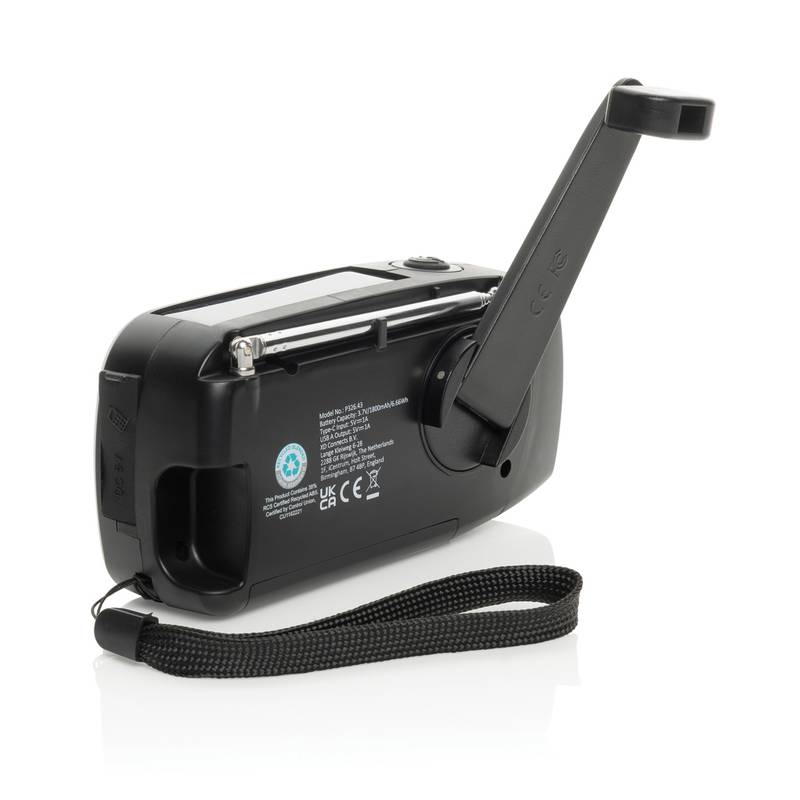 RescueWave RCS nouzové rádio z recyklovaného plastu, černá RescueWave RCS nouzové rádio z recyklovaného plastu, černá