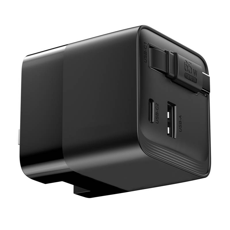 Urban Vitamin Mendocino 65W GaN nabíječka s nabíjecím kabelem, černá Urban Vitamin Mendocino 65W GaN nabíječka s nabíjecím kabelem, černá