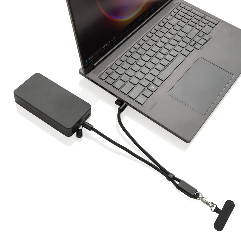 LoopAmp nastavitelné poutko na telefon z RCS RPET 60W kabelem, černá LoopAmp nastavitelné poutko na telefon z RCS RPET 60W kabelem, černá