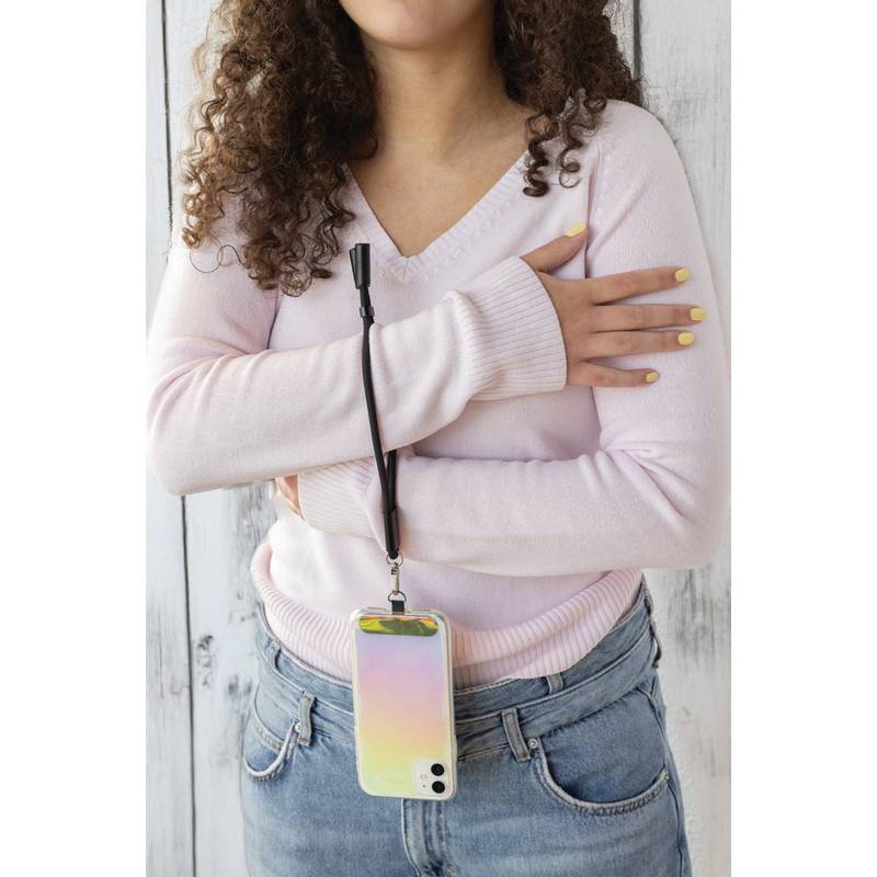 LoopAmp nastavitelné poutko na telefon z RCS RPET 60W kabelem, černá LoopAmp nastavitelné poutko na telefon z RCS RPET 60W kabelem, černá