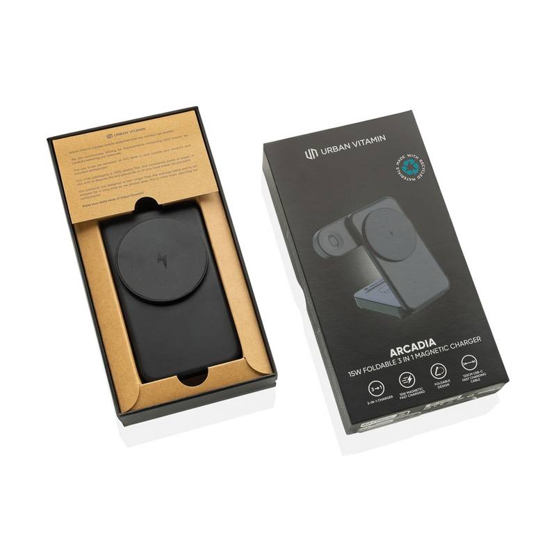 3v1 magnet. nabíječka Urban Vitamin Arcadia RCS rplastic 15W, černá 3v1 magnet. nabíječka Urban Vitamin Arcadia RCS rplastic 15W, černá