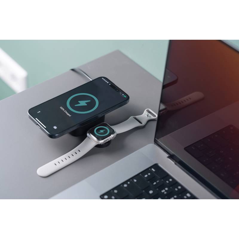 Urban Vitamin Goleta 2v1 15W magnetická bezdrôtová nabíjačka, čierna Urban Vitamin Goleta 2v1 15W magnetická bezdrôtová nabíjačka, čierna