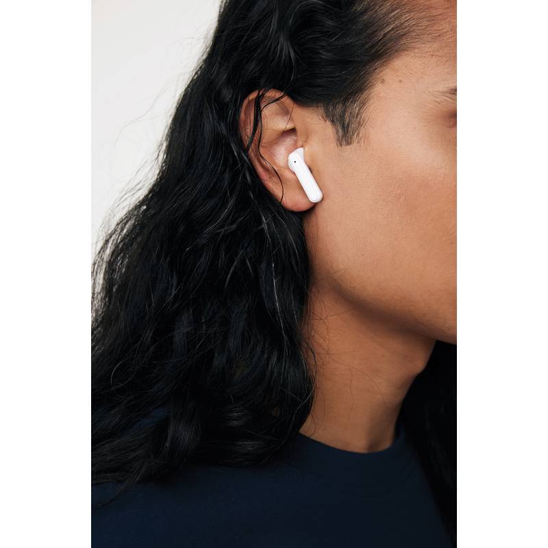 Tunevě bezdrátová sluchátka z recyklovaného plastu RCS, bílá Tunevě bezdrátová sluchátka z recyklovaného plastu RCS, bílá