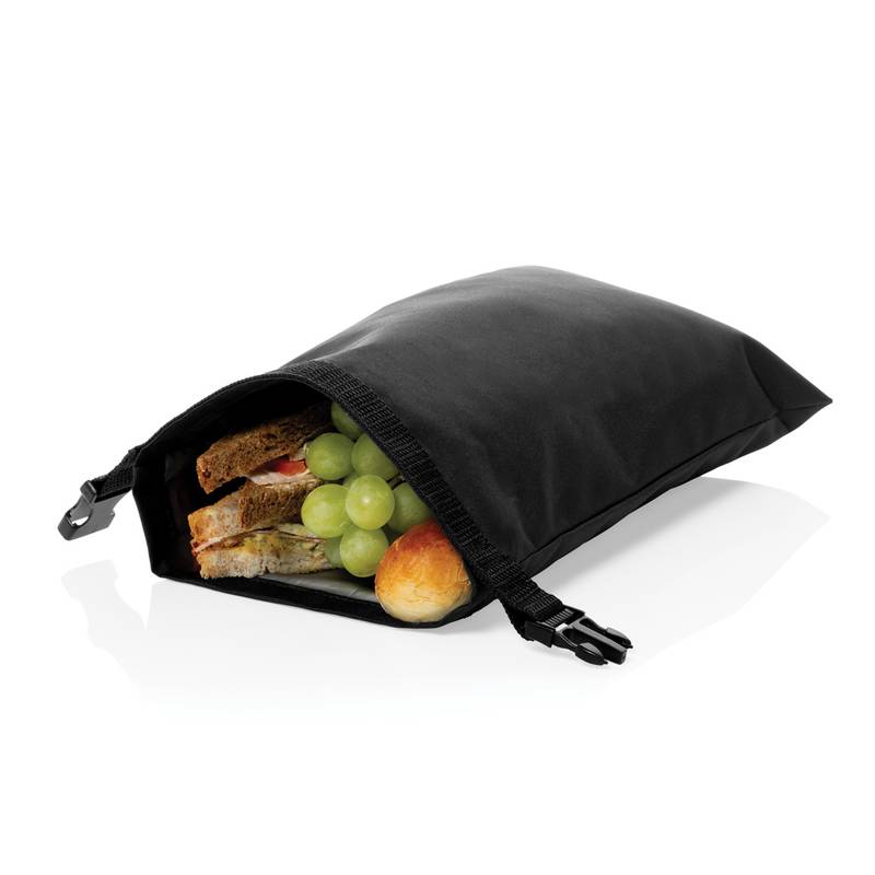 Snackstrap AWARE™ RPET – skladatelná svačinová taška 30x20CM, černá Snackstrap AWARE™ RPET – skladatelná svačinová taška 30x20CM, černá