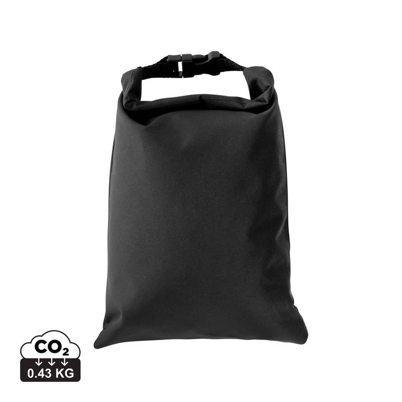 Snackstrap AWARE™ RPET– skladateľná desiatová taška 30x20CM, čierna Snackstrap AWARE™ RPET– skladateľná desiatová taška 30x20CM, čierna