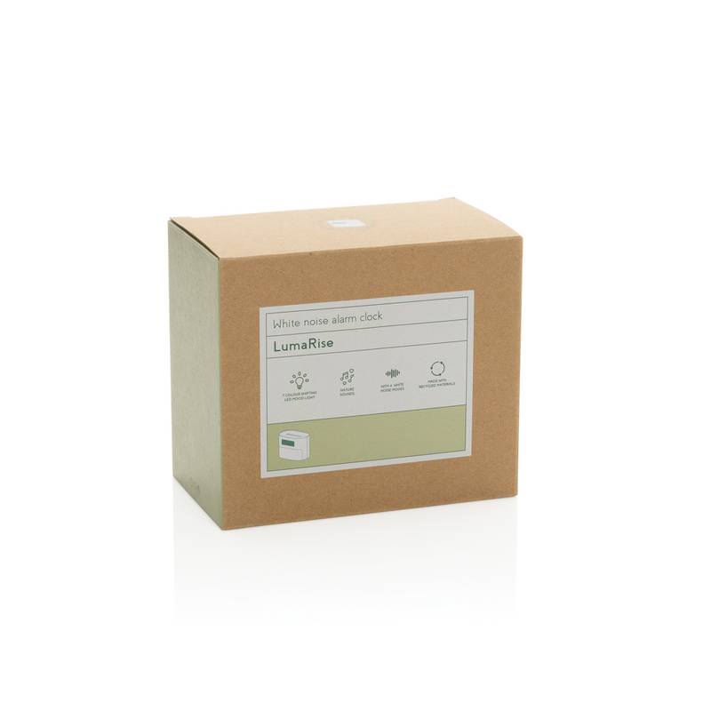 LumaRise RCS budík s bílým šumem z recyklovaného plastu, hnědá béžová LumaRise RCS budík s bílým šumem z recyklovaného plastu, hnědá béžová