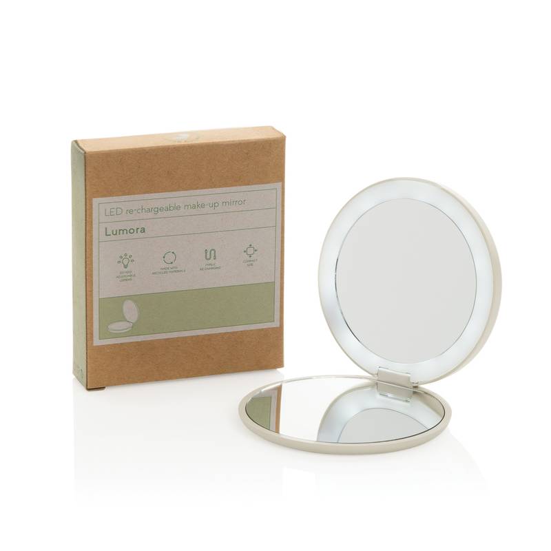 Lumora LED dobíjacie zrkadlo na líčenie, hnedá béžová Lumora LED dobíjacie zrkadlo na líčenie, hnedá béžová