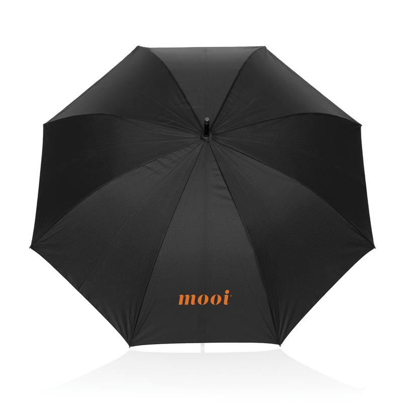 Swiss Peak Vero deštník AWARE™ RPET 25” s luxusní rukojetí, černá Swiss Peak Vero deštník AWARE™ RPET 25” s luxusní rukojetí, černá