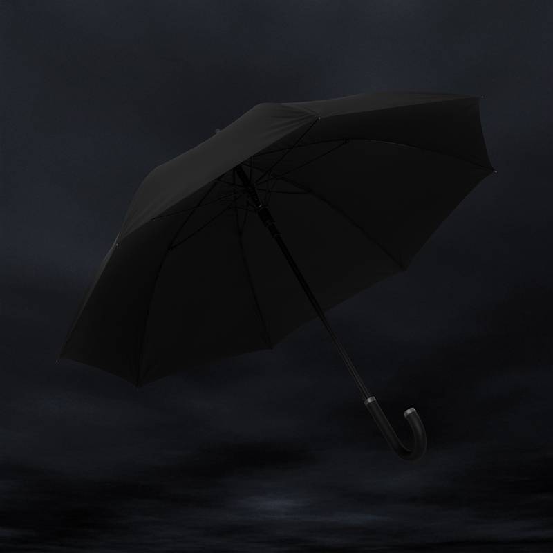 Swiss Peak Vero deštník AWARE™ RPET 25” s luxusní rukojetí, černá Swiss Peak Vero deštník AWARE™ RPET 25” s luxusní rukojetí, černá
