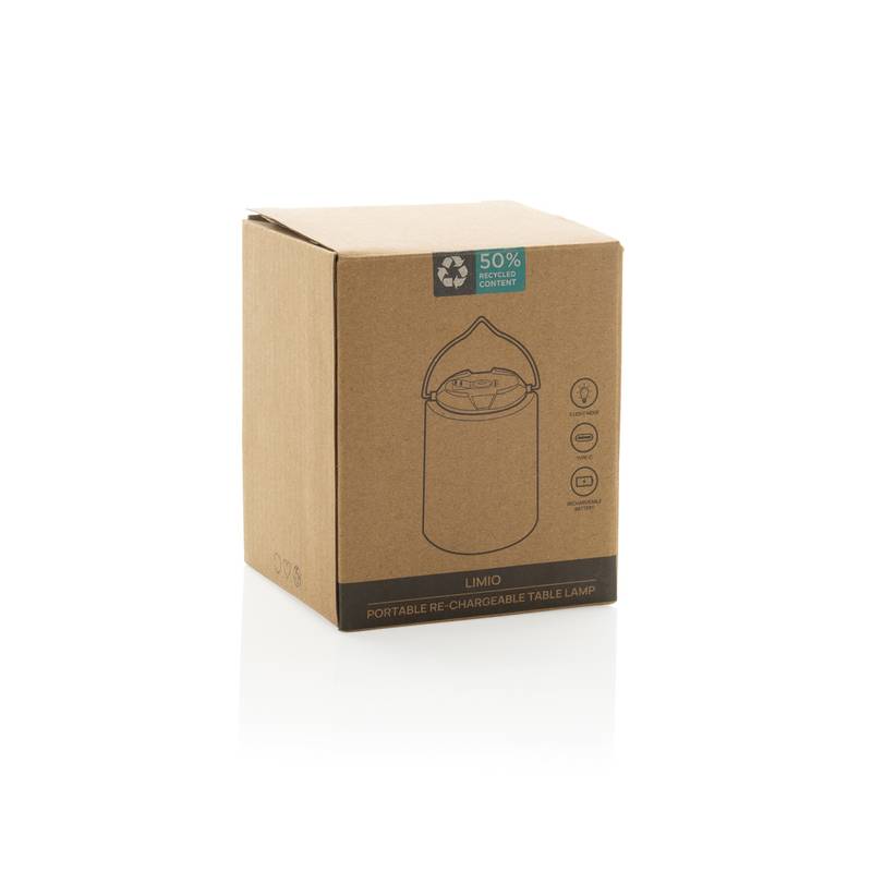 Limio přenosná nabíjecí stolní lampa z rec. plastu RCS, bílá Limio přenosná nabíjecí stolní lampa z rec. plastu RCS, bílá