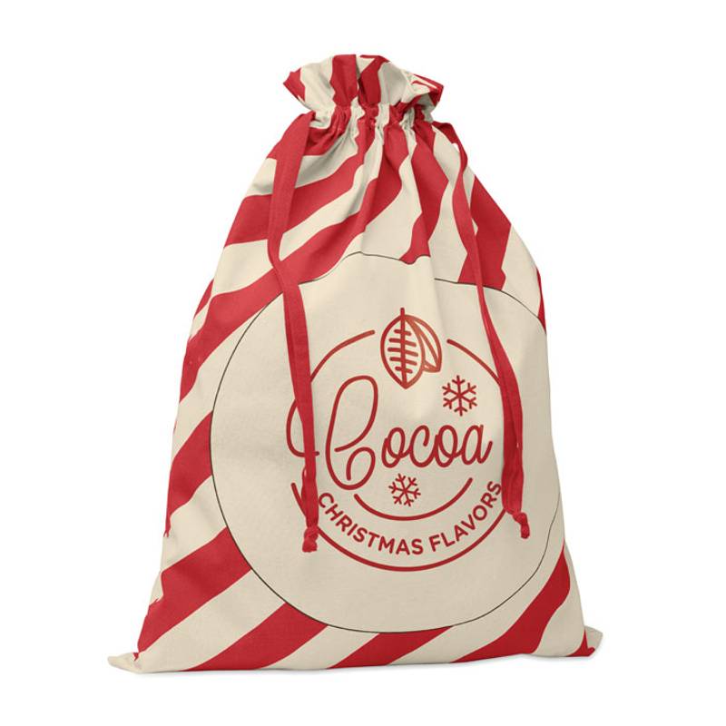 Velká bavlněná vánoční taška, červená Velká bavlněná vánoční taška, červená