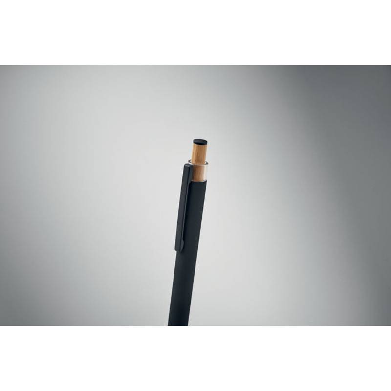 Guľôčkové pero z recyklovaného hliníka, čierna Guľôčkové pero z recyklovaného hliníka, čierna