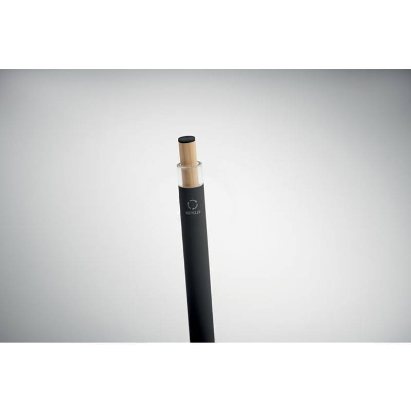 Guľôčkové pero z recyklovaného hliníka, čierna Guľôčkové pero z recyklovaného hliníka, čierna
