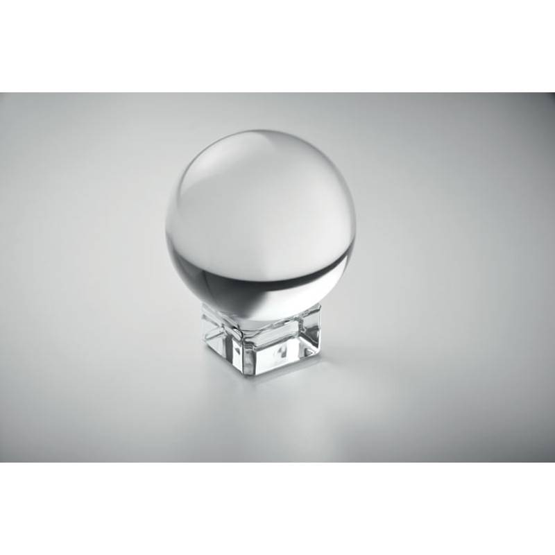 Sklenená cena v tvare gule, transparentná Sklenená cena v tvare gule, transparentná