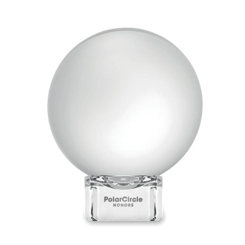 Sklenená cena v tvare gule, transparentná Sklenená cena v tvare gule, transparentná