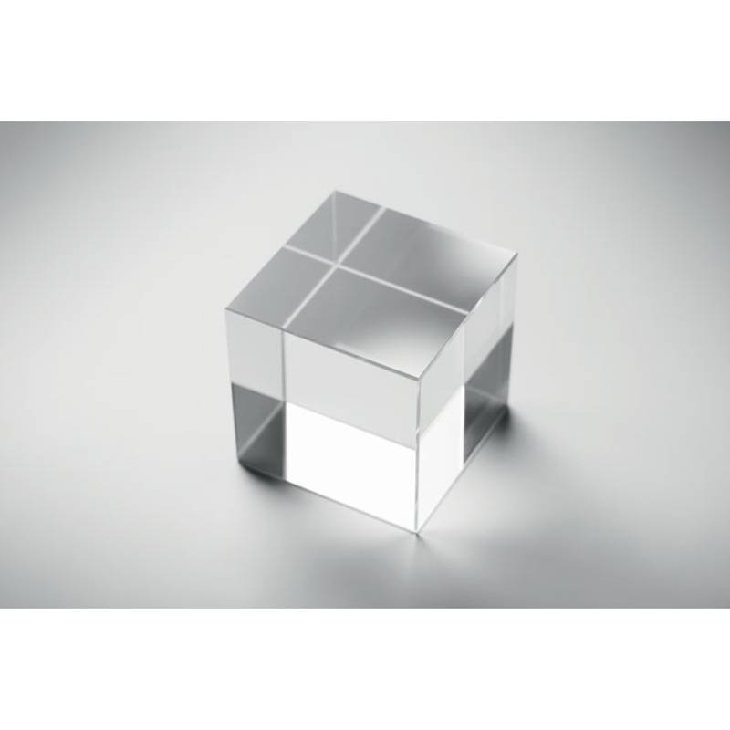 Sklenená cena v tvare kocky, transparentná Sklenená cena v tvare kocky, transparentná