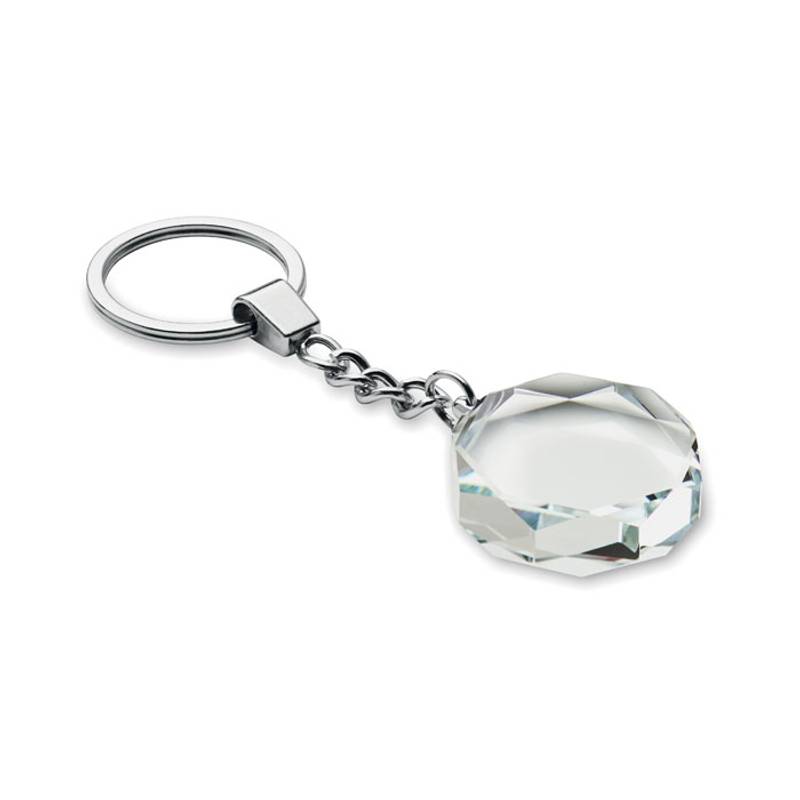 Sklenený okrúhly prívesok, transparentná Sklenený okrúhly prívesok, transparentná