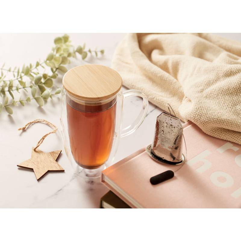 Skleněný hrnek s dvojitou 450ml, transparentní Skleněný hrnek s dvojitou 450ml, transparentní