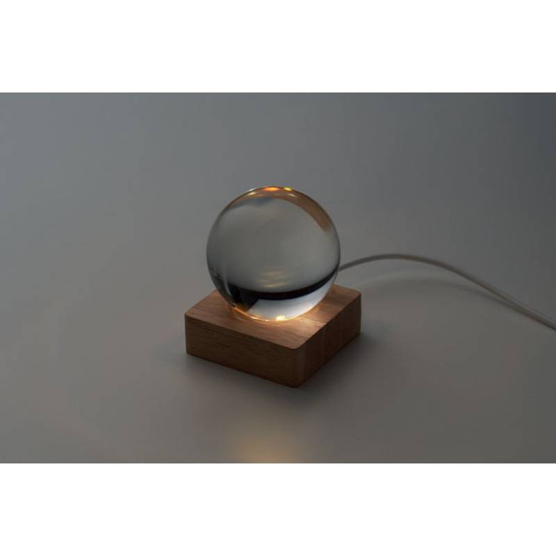 Sklenená guľa s LED, hnedá Wood Sklenená guľa s LED, hnedá Wood