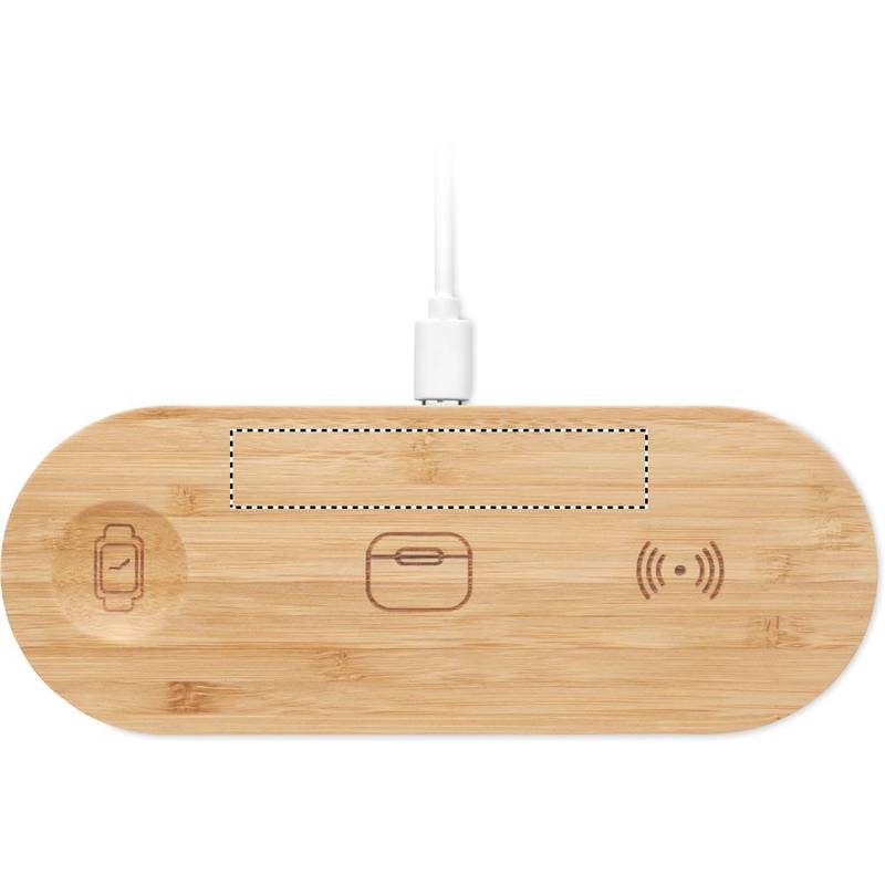 Bezdrátová 15W nabíječka 3v1, hnědá Wood Bezdrátová 15W nabíječka 3v1, hnědá Wood