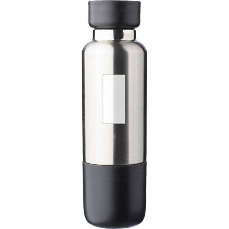 Dvojstenná fľaša na pitie z nehrdzavejúcej ocele (500 ml) Zev, čierna Dvojstenná fľaša na pitie z nehrdzavejúcej ocele (500 ml) Zev, čierna