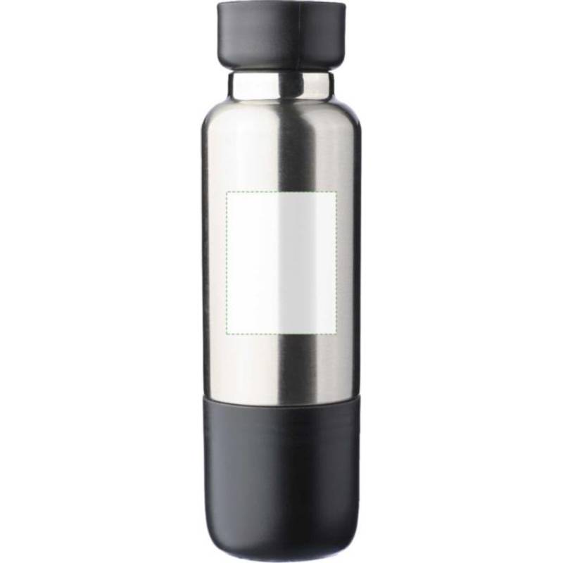 Dvojstenná fľaša na pitie z nehrdzavejúcej ocele (500 ml) Zev, čierna Dvojstenná fľaša na pitie z nehrdzavejúcej ocele (500 ml) Zev, čierna