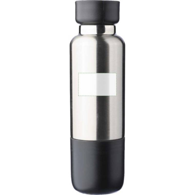 Dvojstenná fľaša na pitie z nehrdzavejúcej ocele (500 ml) Zev, čierna Dvojstenná fľaša na pitie z nehrdzavejúcej ocele (500 ml) Zev, čierna