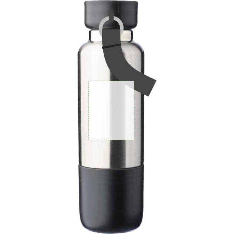 Dvojstenná fľaša na pitie z nehrdzavejúcej ocele (500 ml) Zev, čierna Dvojstenná fľaša na pitie z nehrdzavejúcej ocele (500 ml) Zev, čierna