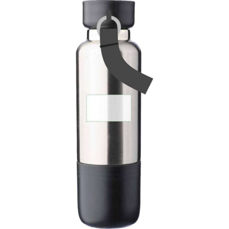 Dvojstenná fľaša na pitie z nehrdzavejúcej ocele (500 ml) Zev, čierna Dvojstenná fľaša na pitie z nehrdzavejúcej ocele (500 ml) Zev, čierna