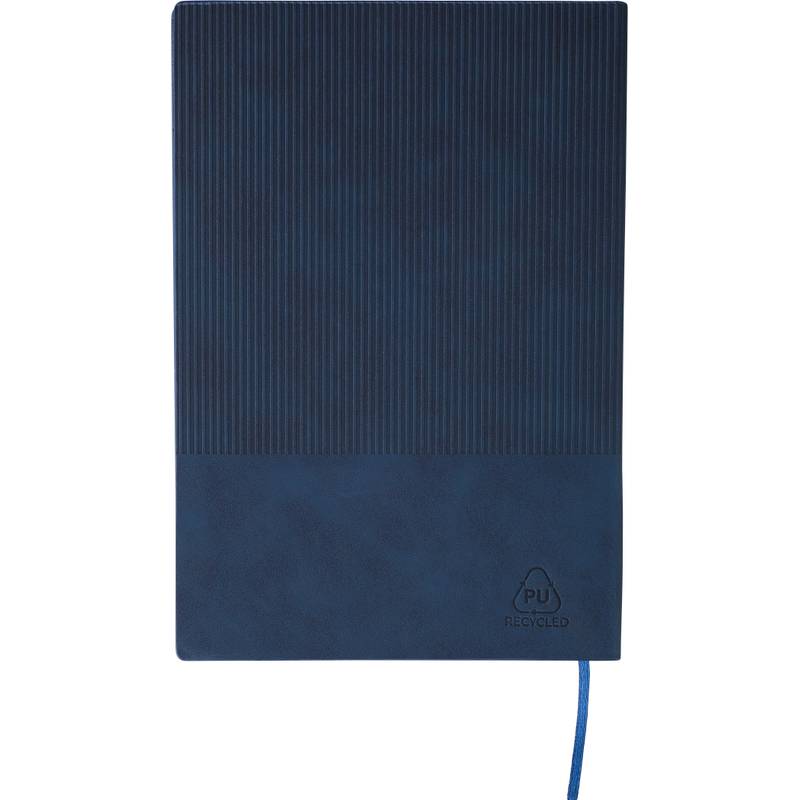 Sada zápisníka a guľôčkového pera z recyklovaného PU (A5) Tarek, čierna Sada zápisníka a guľôčkového pera z recyklovaného PU (A5) Tarek, čierna