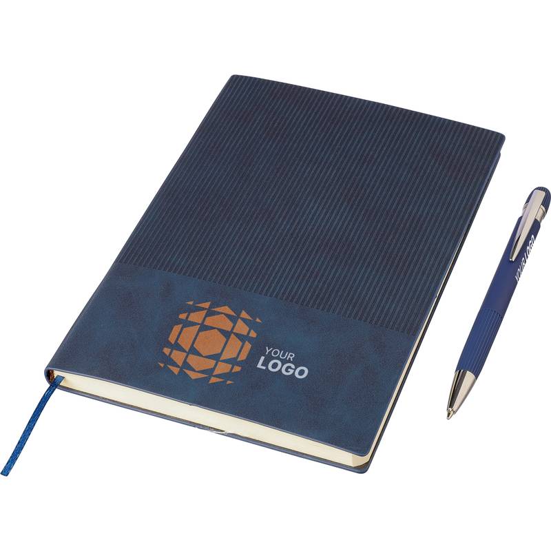 Sada zápisníka a guľôčkového pera z recyklovaného PU (A5) Tarek, čierna Sada zápisníka a guľôčkového pera z recyklovaného PU (A5) Tarek, čierna