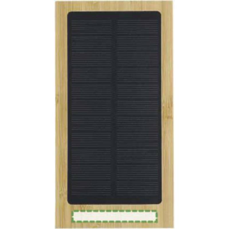Bambusová solárna powerbanka Elz, hnedá Bambusová solárna powerbanka Elz, hnedá